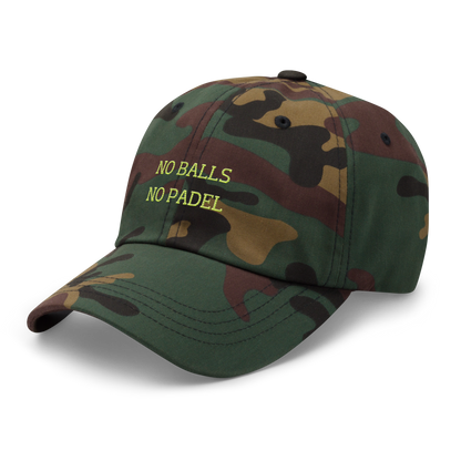 no balls no padel dad hat