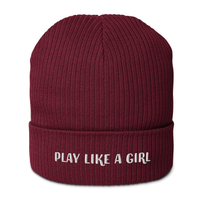 play like a girl beanie