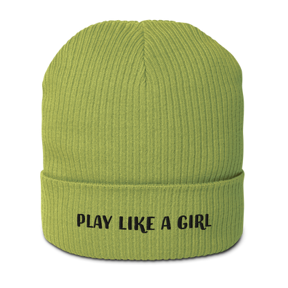 play like a girl beanie