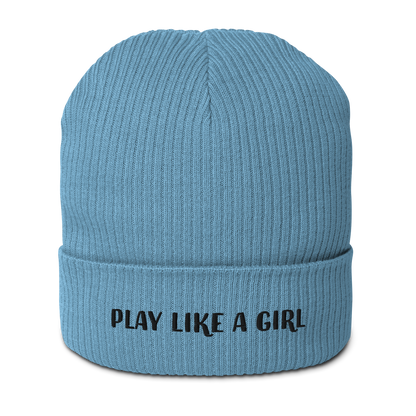 play like a girl beanie