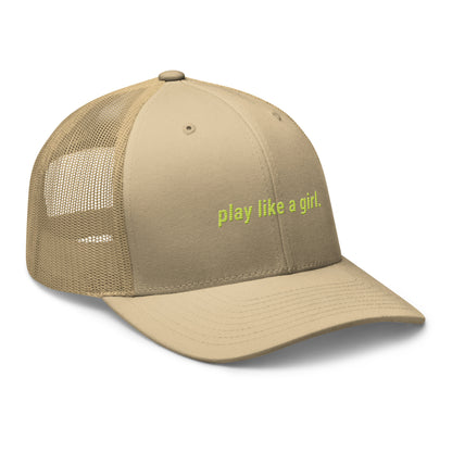 play like a girl Trucker Cap