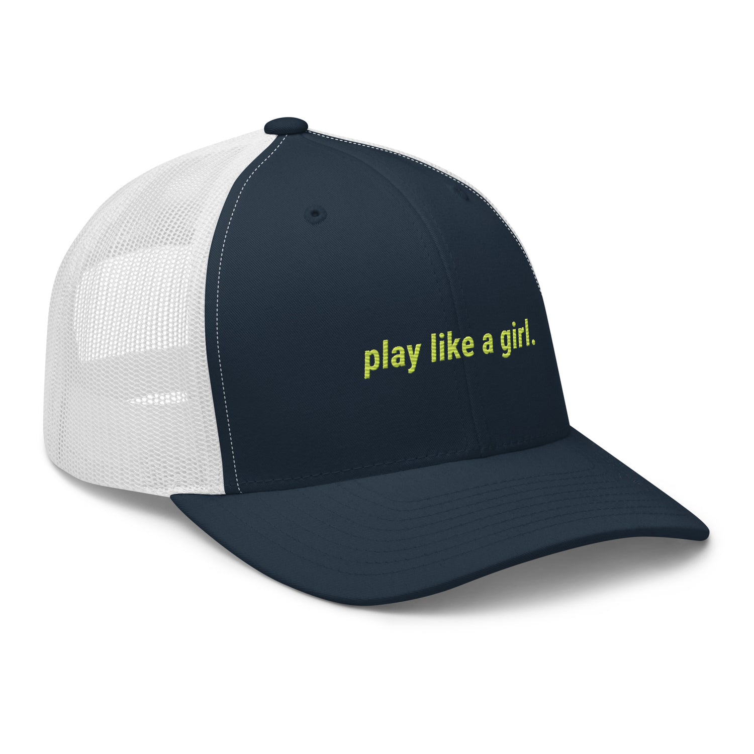 play like a girl Trucker Cap